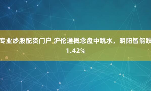专业炒股配资门户 沪伦通概念盘中跳水，明阳智能跌1.42%