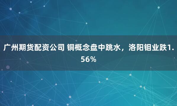广州期货配资公司 铜概念盘中跳水，洛阳钼业跌1.56%
